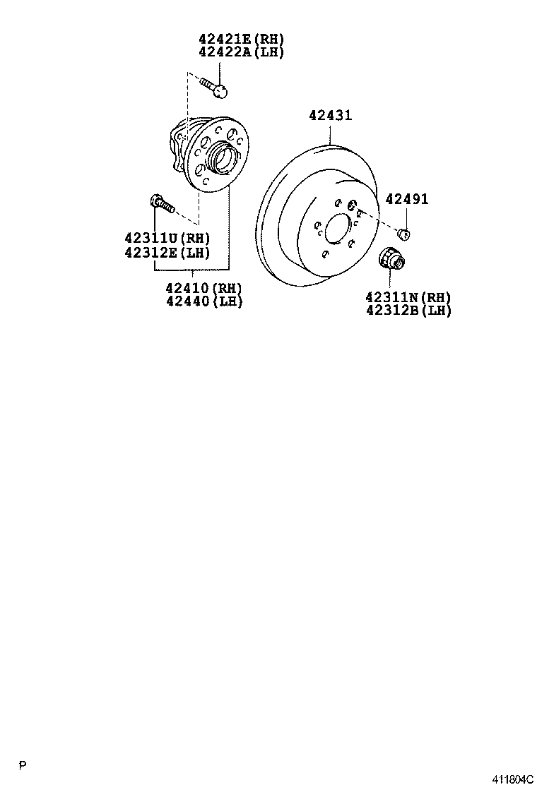  KLUGER L V |  REAR AXLE SHAFT HUB