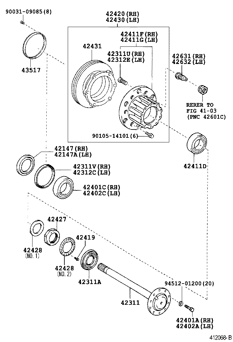  DYNA TOYOACE |  REAR AXLE SHAFT HUB