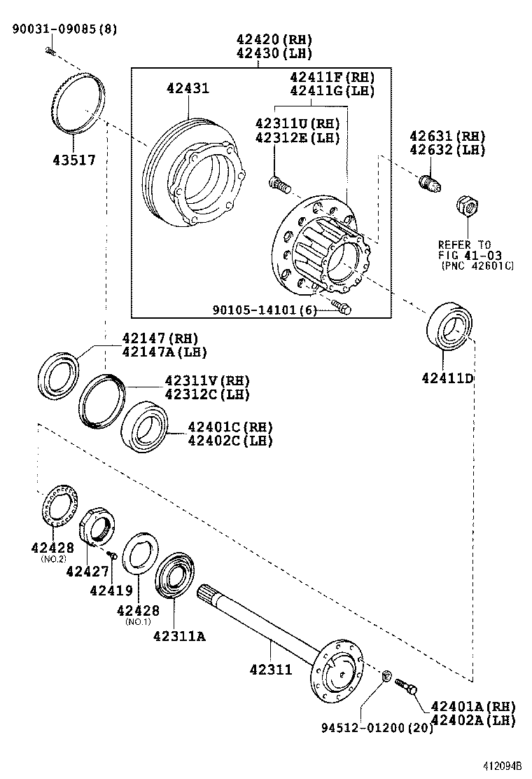  DYNA TOYOACE |  REAR AXLE SHAFT HUB