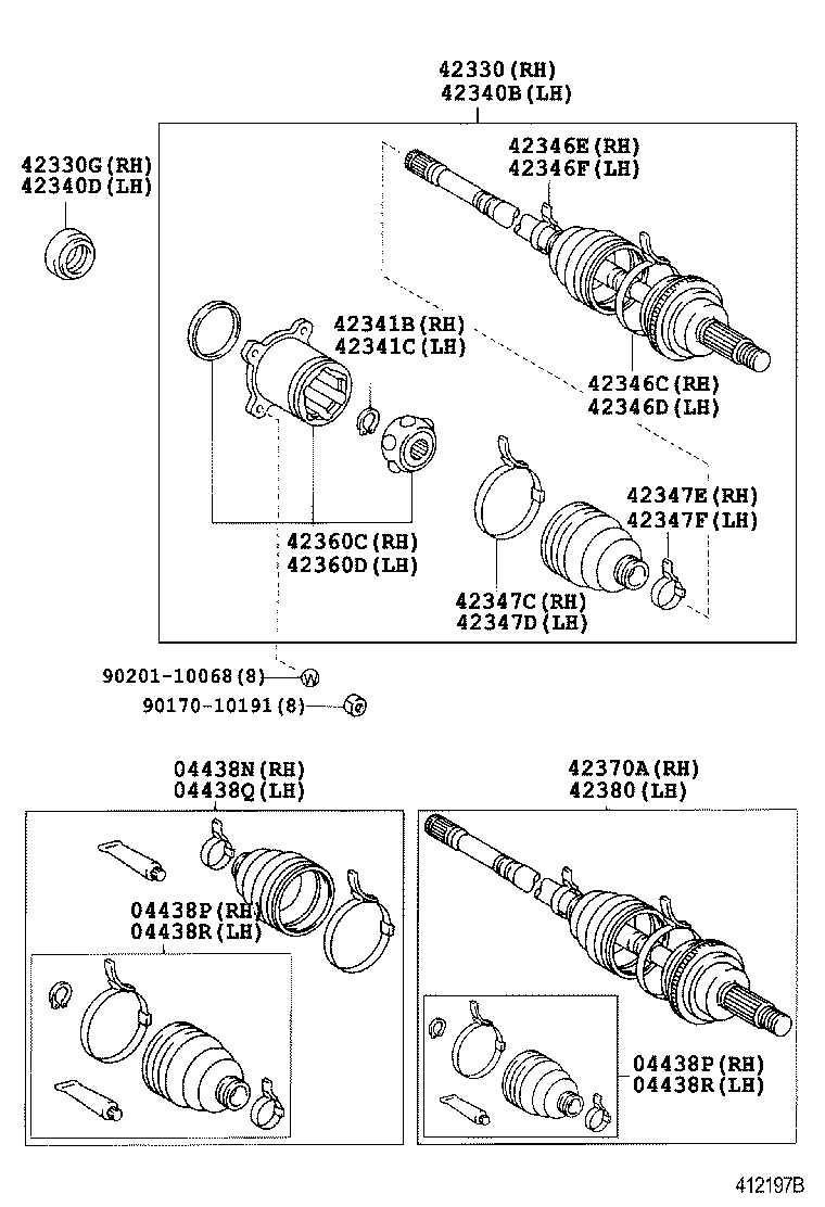  HARRIER HV |  REAR AXLE SHAFT HUB