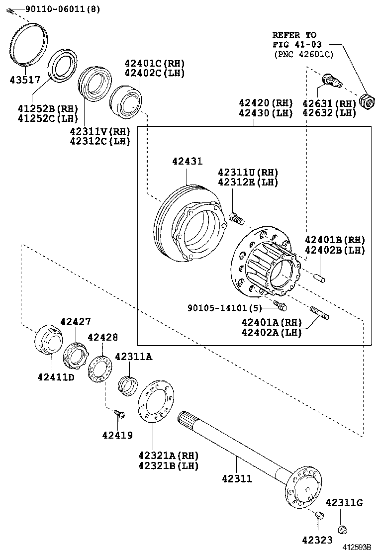  DYNA TOYOACE |  REAR AXLE SHAFT HUB