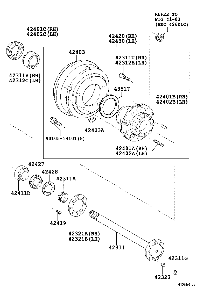  DYNA TOYOACE |  REAR AXLE SHAFT HUB
