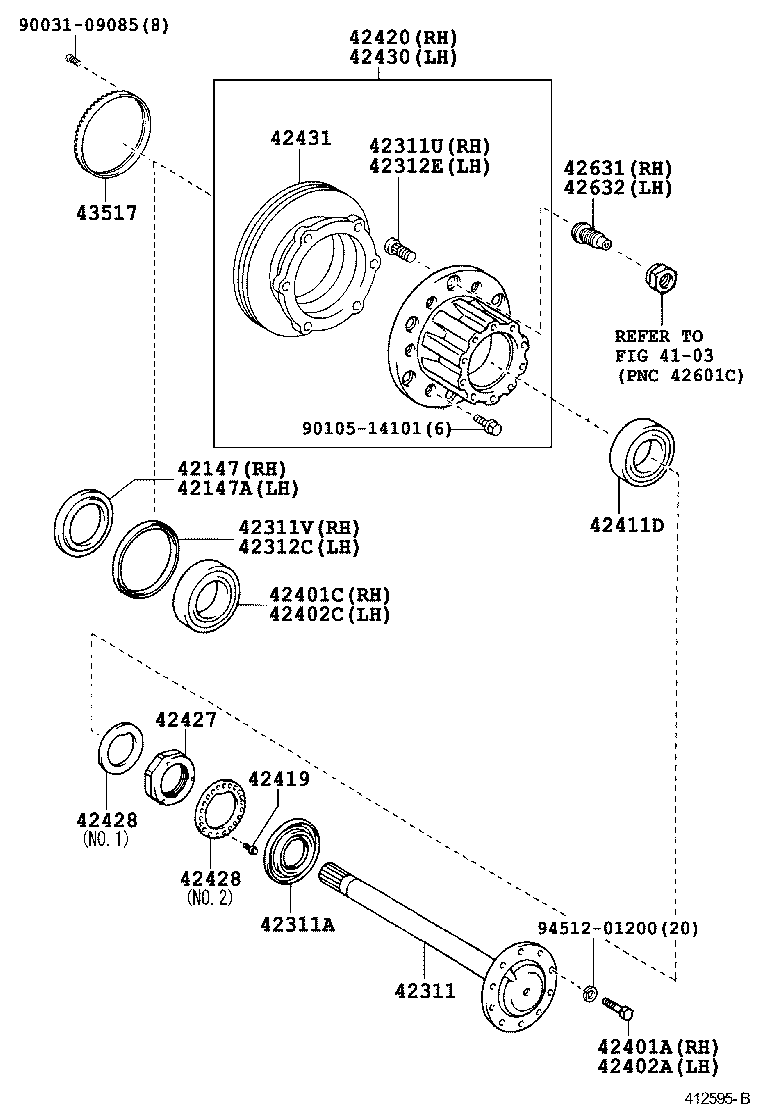  DYNA TOYOACE |  REAR AXLE SHAFT HUB