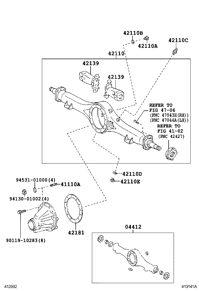  DYNA TOYOACE |  REAR AXLE HOUSING DIFFERENTIAL
