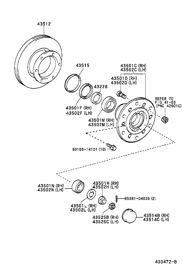 DYNA TOYOACE |  FRONT AXLE HUB