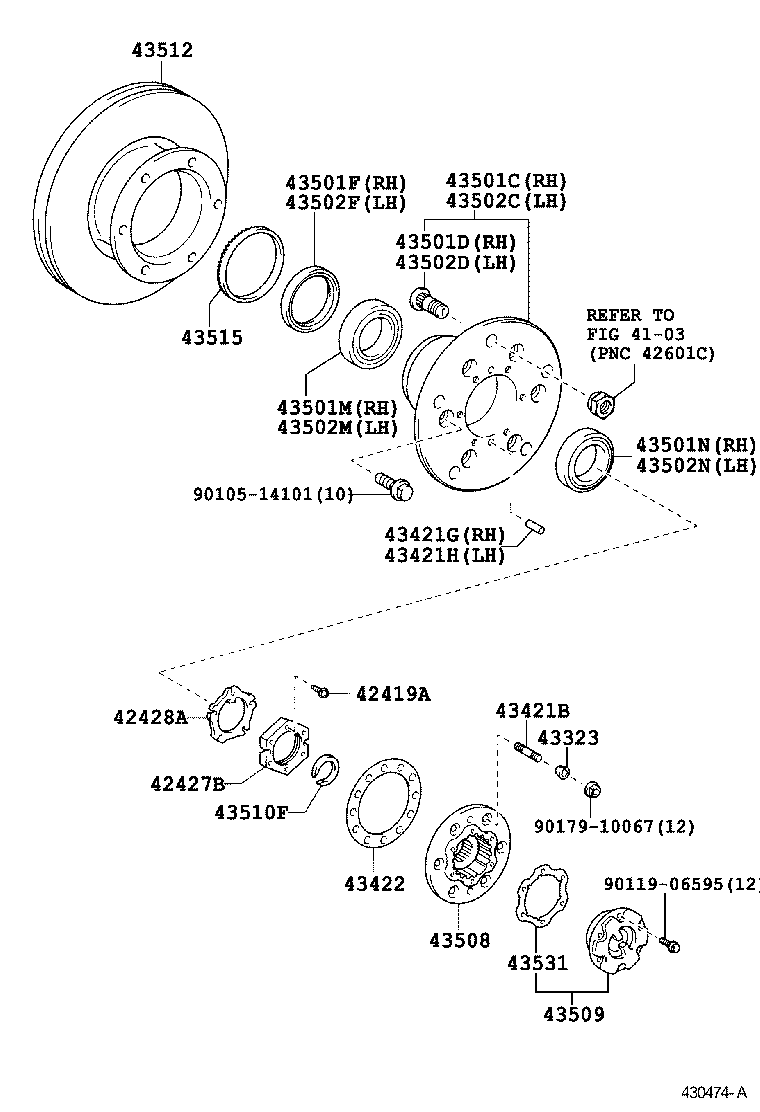  DYNA TOYOACE |  FRONT AXLE HUB
