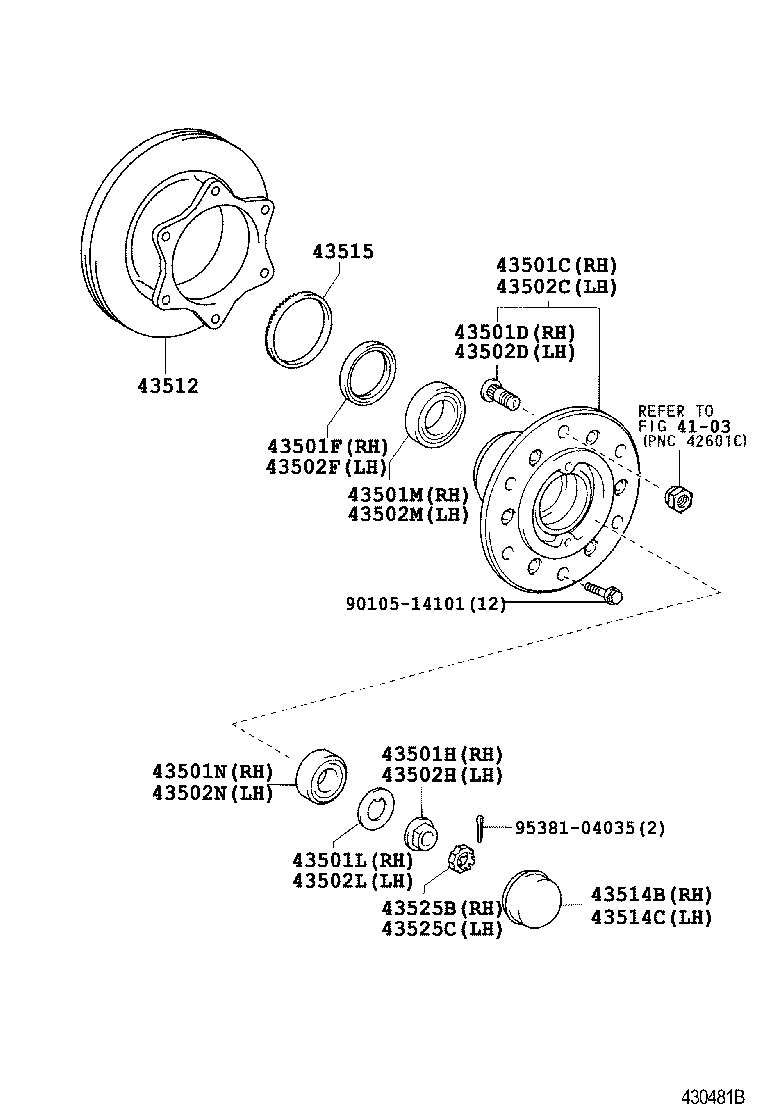  DYNA TOYOACE |  FRONT AXLE HUB
