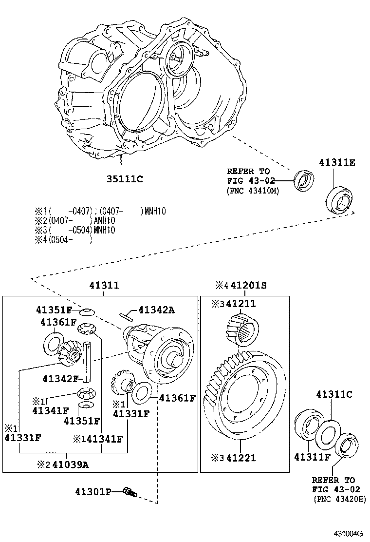 ALPHARD G V | FRONT AXLE HOUSING DIFFERENTIAL