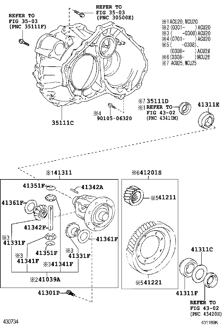 KLUGER L V | FRONT AXLE HOUSING DIFFERENTIAL