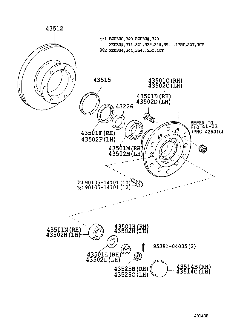  DYNA TOYOACE |  FRONT AXLE HUB