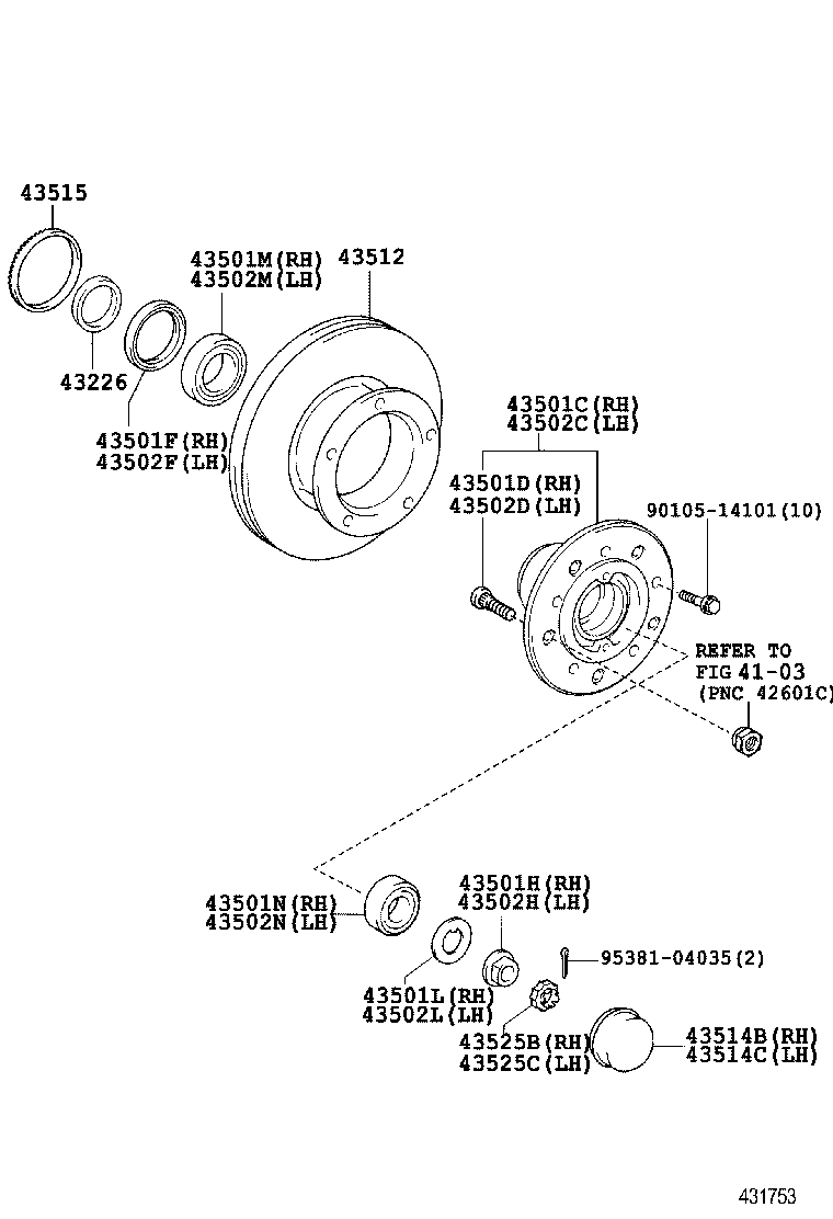  DYNA TOYOACE HV |  FRONT AXLE HUB