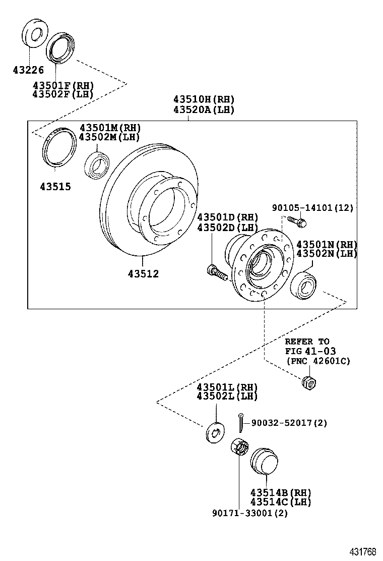  DYNA TOYOACE HV |  FRONT AXLE HUB