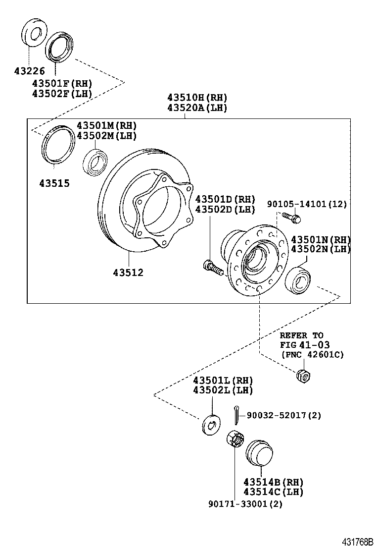  DYNA TOYOACE |  FRONT AXLE HUB