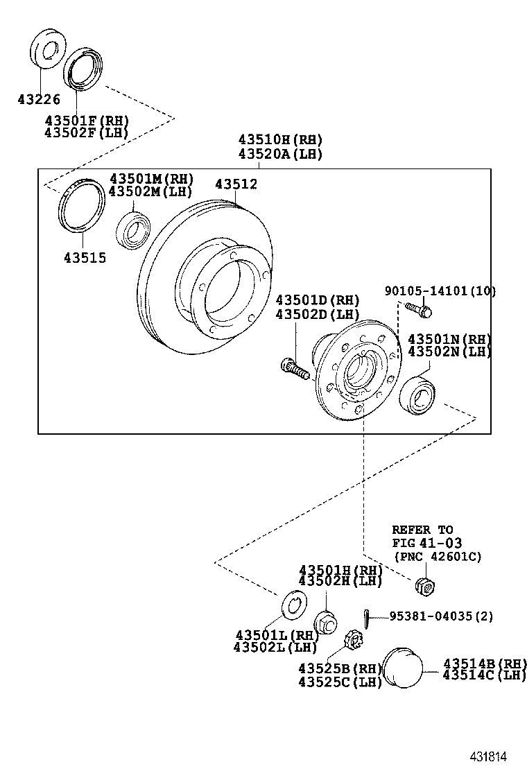  DYNA TOYOACE HV |  FRONT AXLE HUB