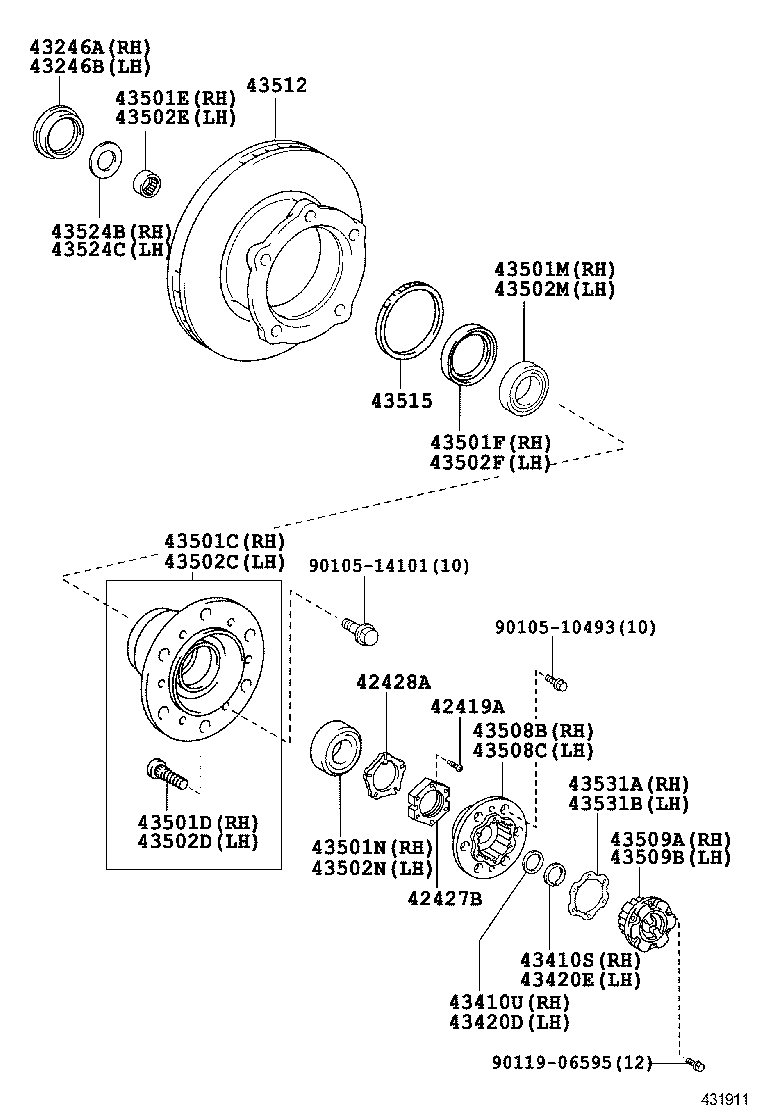  DYNA TOYOACE |  FRONT AXLE HUB