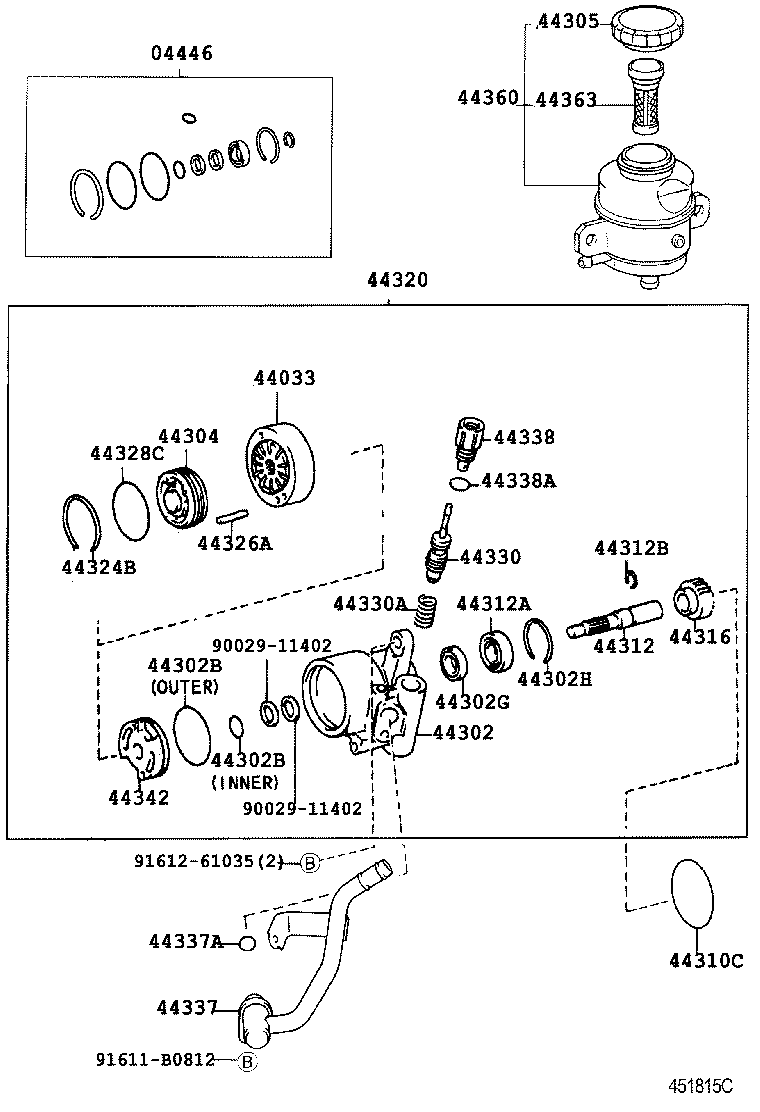 DYNA TOYOACE | VANE PUMP RESERVOIR POWER STEERING