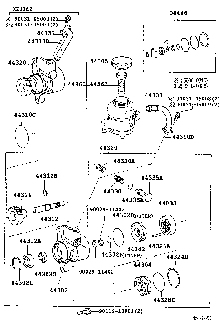 DYNA TOYOACE |  VANE PUMP RESERVOIR POWER STEERING