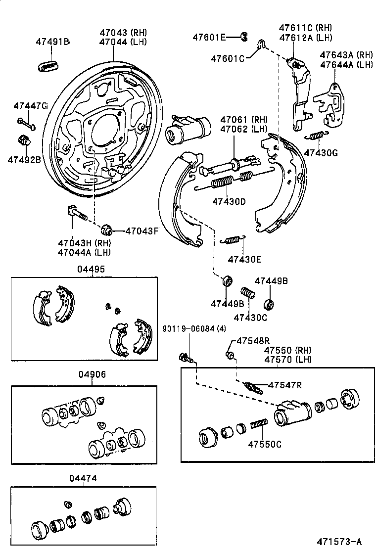  LITE TOWNACE |  REAR DRUM BRAKE WHEEL CYLINDER BACKING PLATE