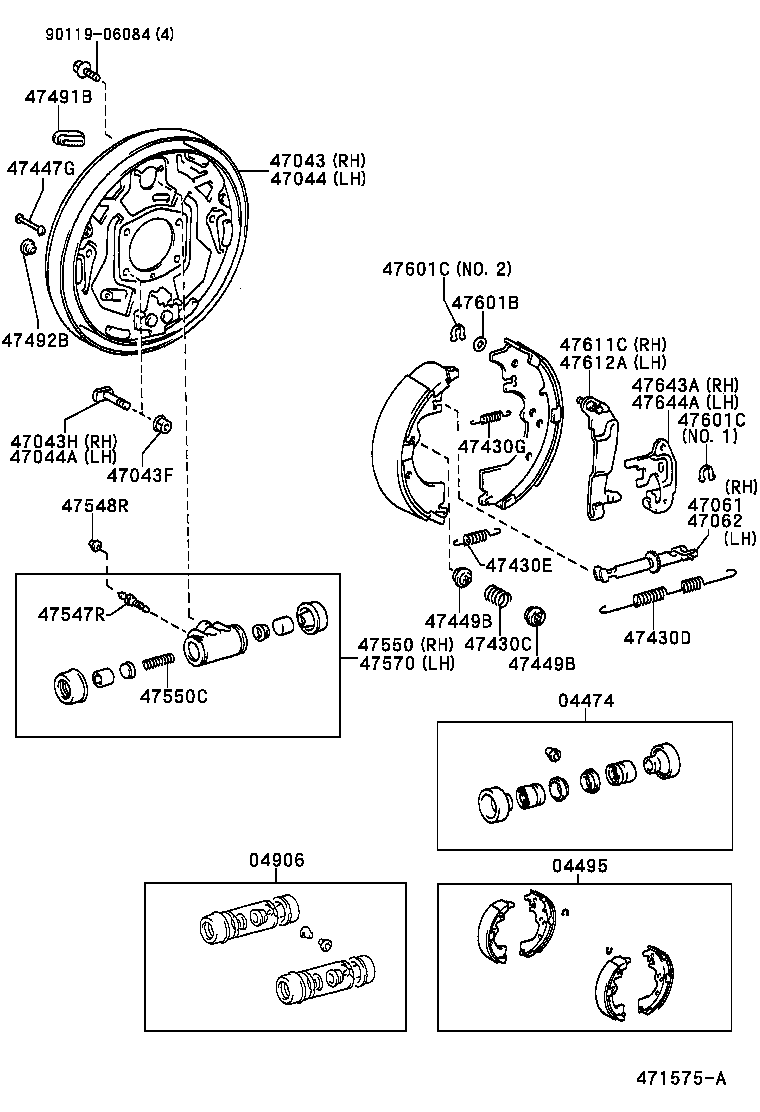  LITE TOWNACE |  REAR DRUM BRAKE WHEEL CYLINDER BACKING PLATE