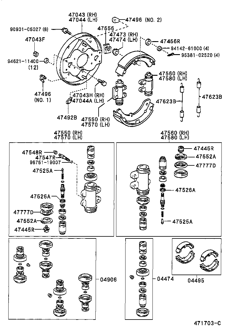  DYNA TOYOACE |  REAR DRUM BRAKE WHEEL CYLINDER BACKING PLATE