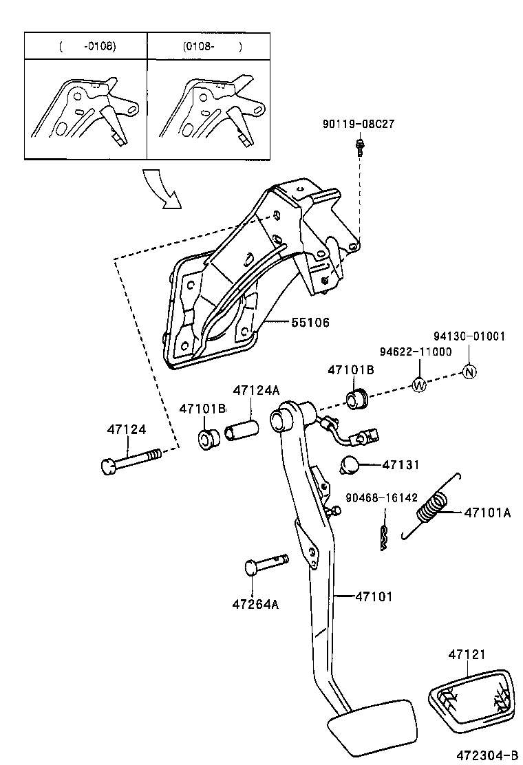  KLUGER L V |  BRAKE PEDAL BRACKET
