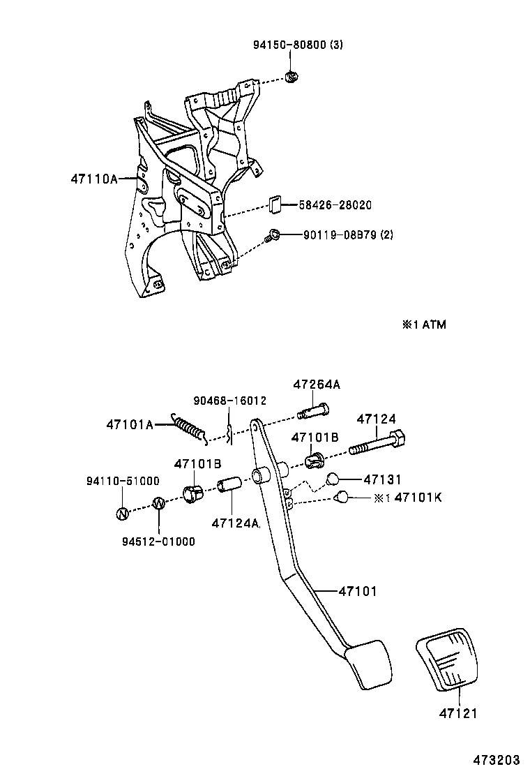  LITE TOWNACE |  BRAKE PEDAL BRACKET