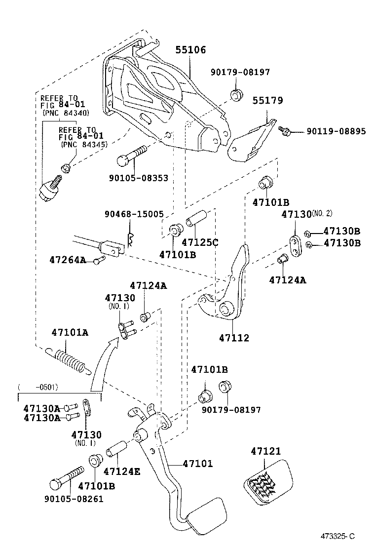  HILUX SURF |  BRAKE PEDAL BRACKET