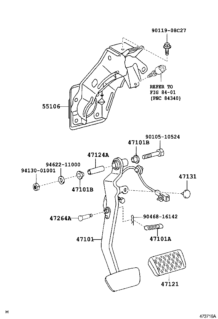  KLUGER L V |  BRAKE PEDAL BRACKET