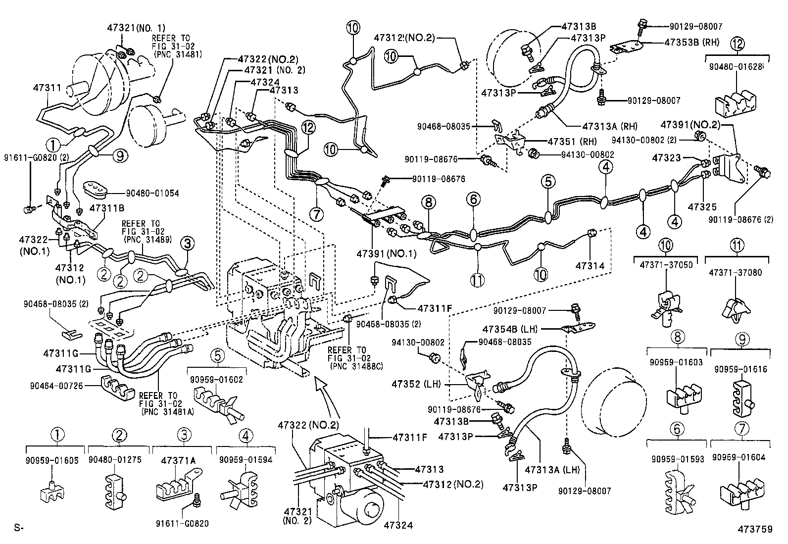  DYNA TOYOACE |  BRAKE TUBE CLAMP