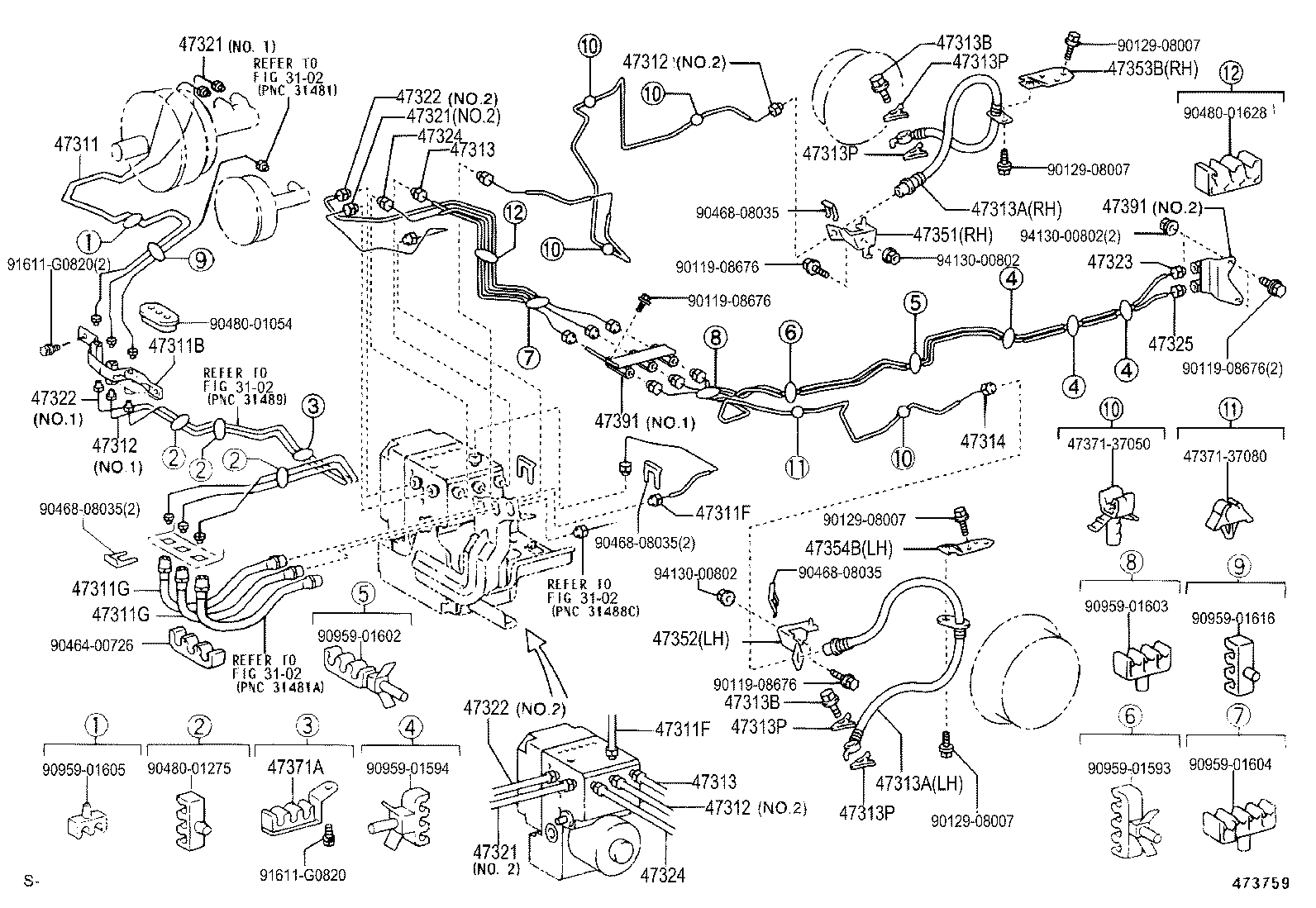  DYNA TOYOACE |  BRAKE TUBE CLAMP