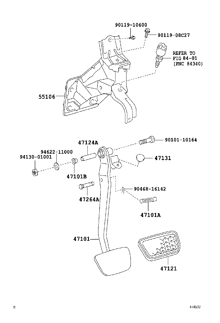  HARRIER HV |  BRAKE PEDAL BRACKET