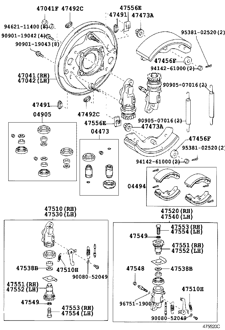  DYNA TOYOACE |  FRONT DRUM BRAKE WHEEL CYLINDER BACKING PLATE