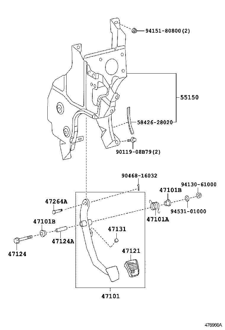  DYNA TOYOACE HV |  BRAKE PEDAL BRACKET