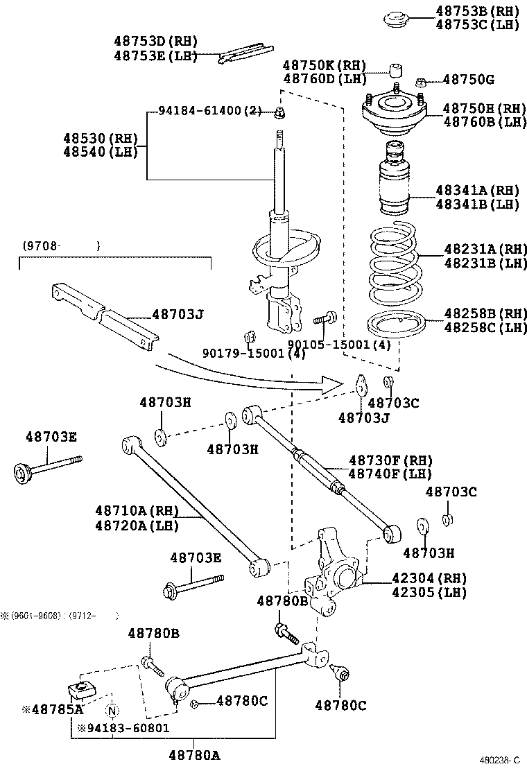  CALDINA |  REAR SPRING SHOCK ABSORBER