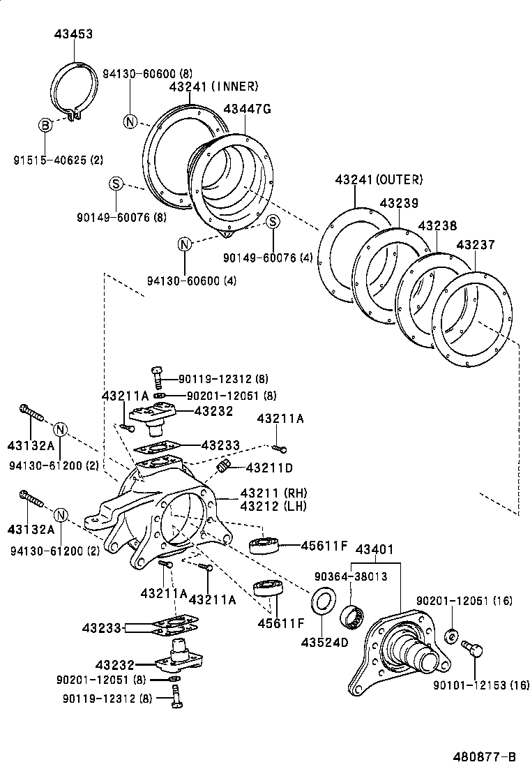  DYNA TOYOACE |  FRONT AXLE ARM STEERING KNUCKLE