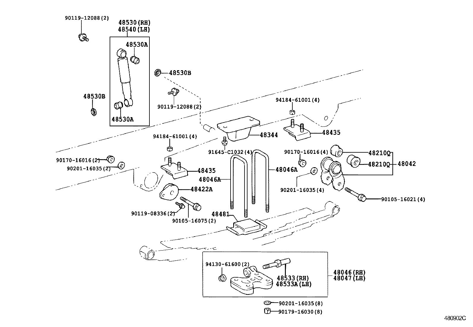 DYNA TOYOACE |  REAR SPRING SHOCK ABSORBER