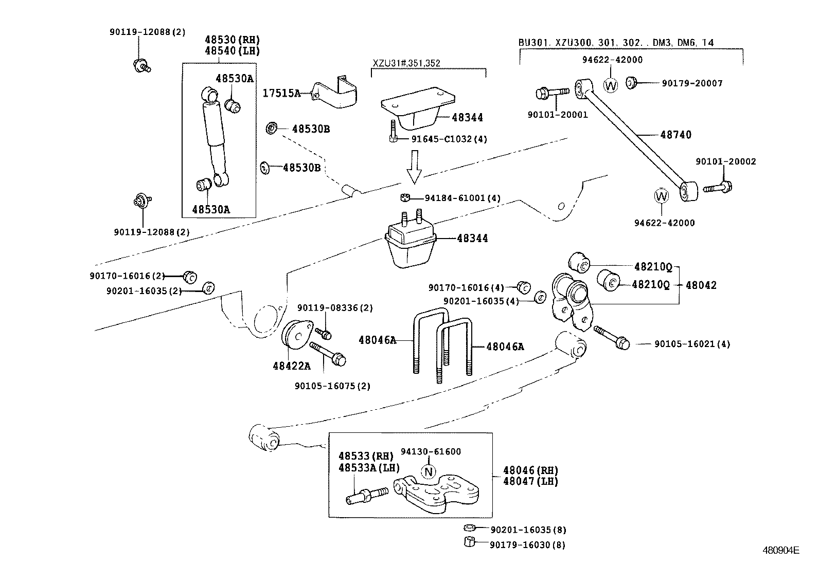  DYNA TOYOACE |  REAR SPRING SHOCK ABSORBER
