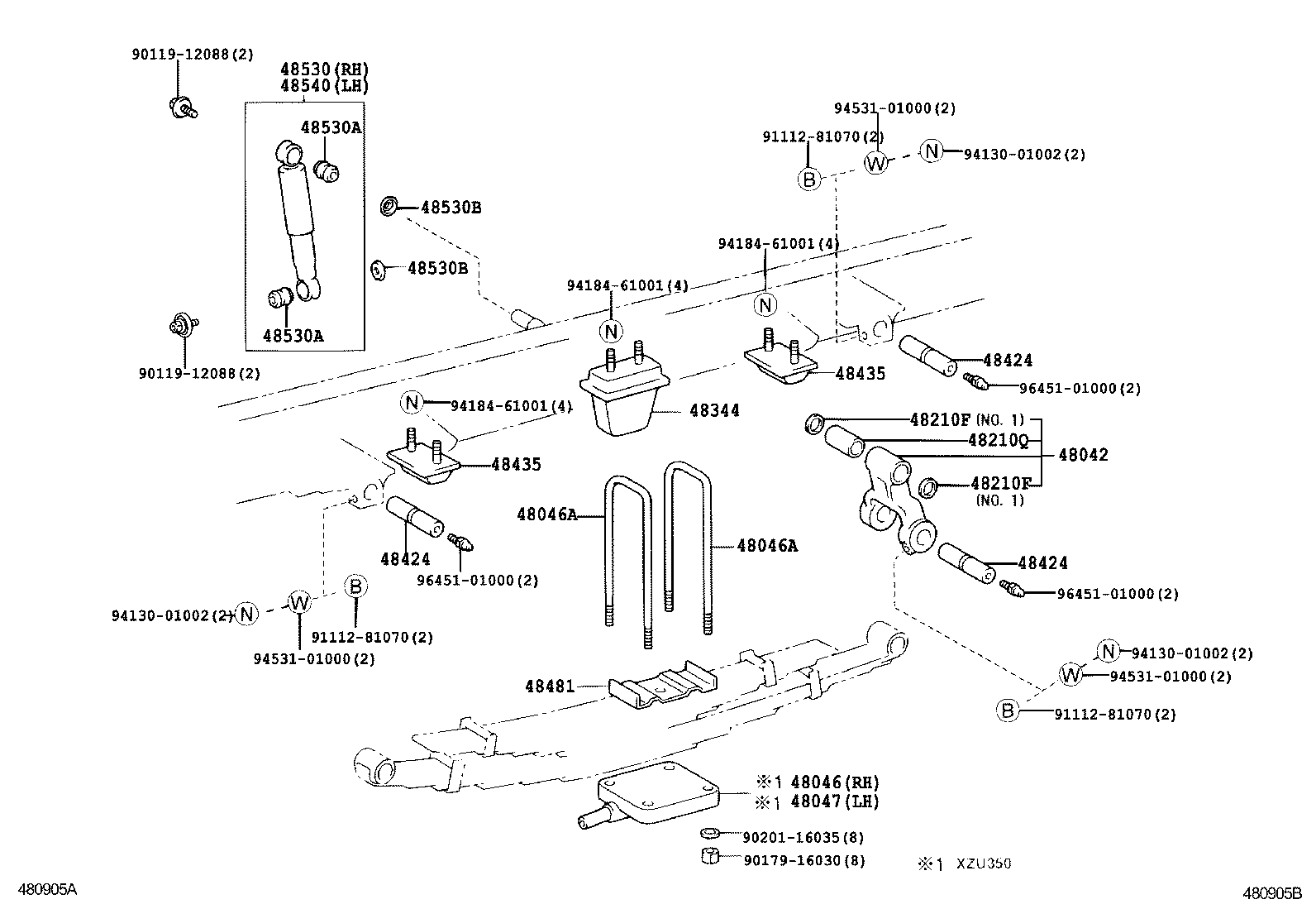  DYNA TOYOACE |  REAR SPRING SHOCK ABSORBER