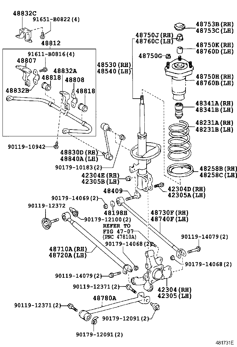 KLUGER L V |  REAR SPRING SHOCK ABSORBER