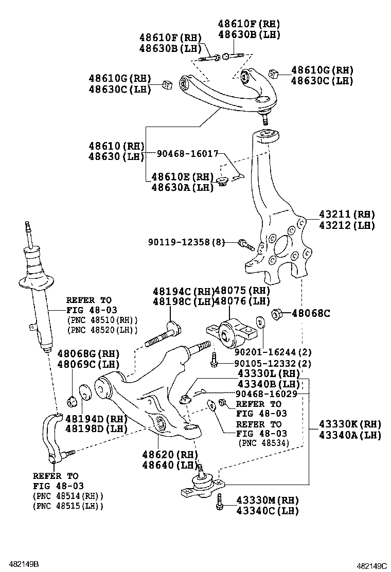  GS460 430 350 |  FRONT AXLE ARM STEERING KNUCKLE