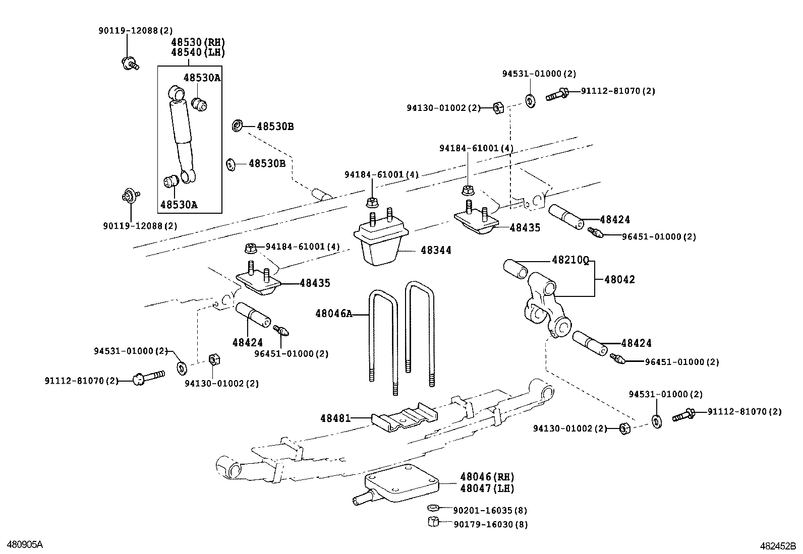  DYNA TOYOACE |  REAR SPRING SHOCK ABSORBER