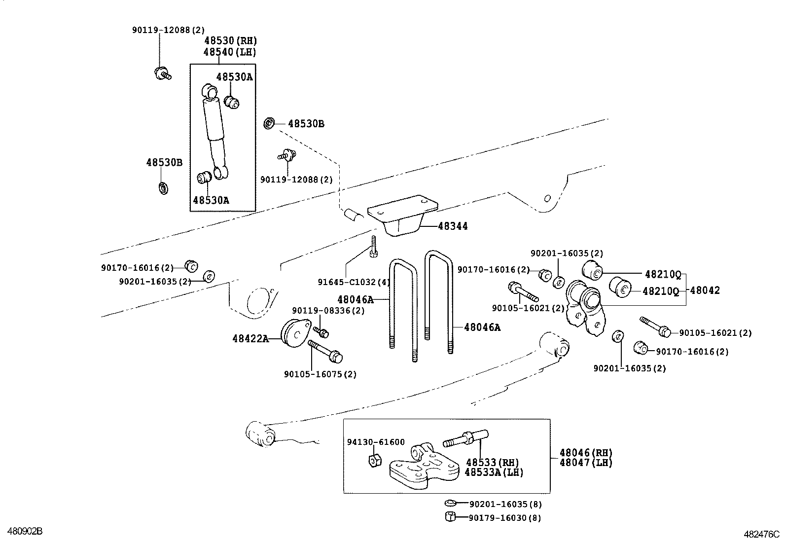  DYNA TOYOACE |  REAR SPRING SHOCK ABSORBER