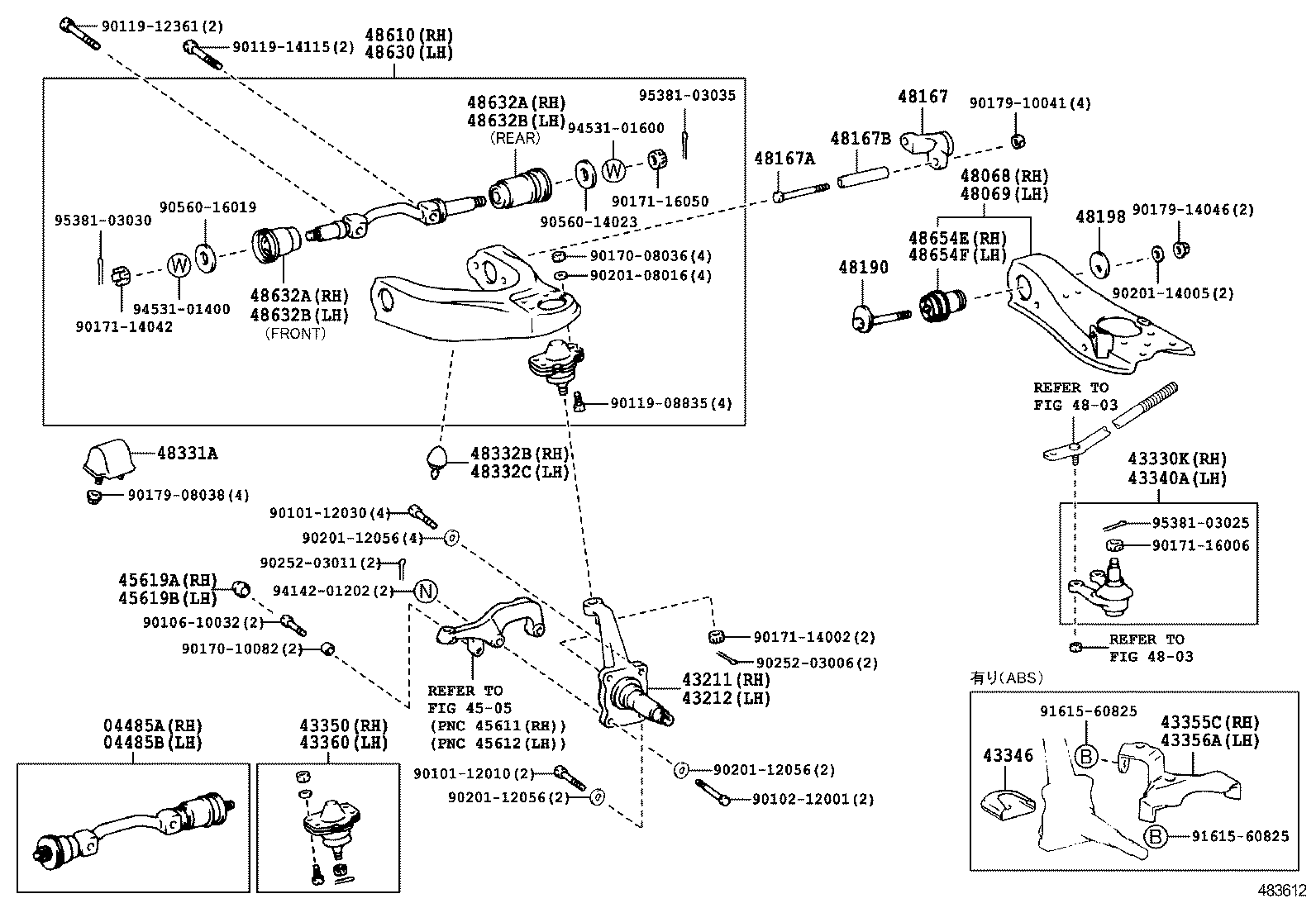  LITE TOWNACE |  FRONT AXLE ARM STEERING KNUCKLE