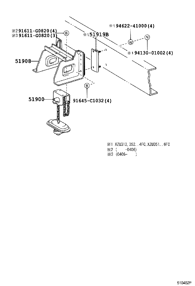  DYNA TOYOACE |  SPARE WHEEL CARRIER