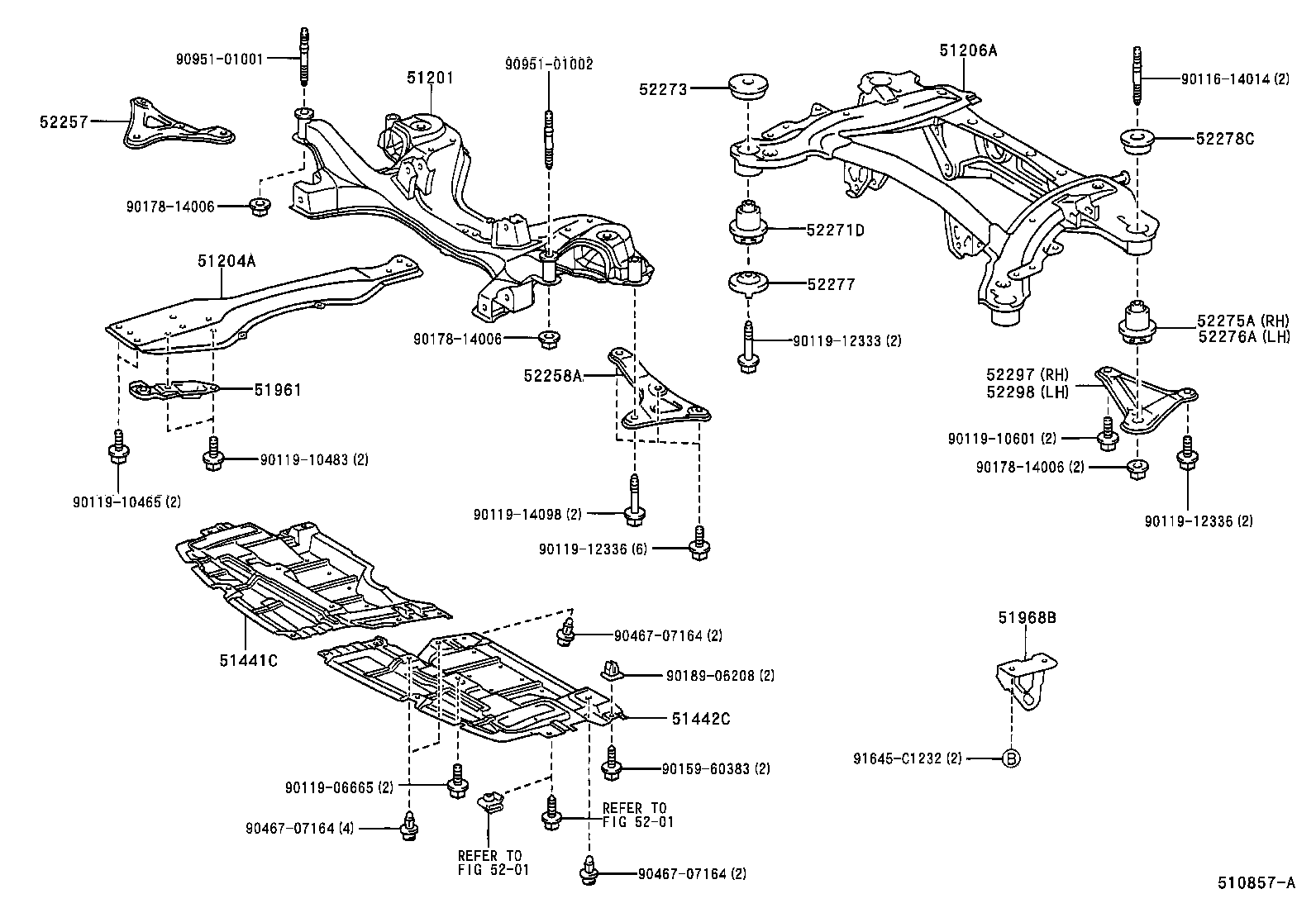  CALDINA |  SUSPENSION CROSSMEMBER UNDER COVER