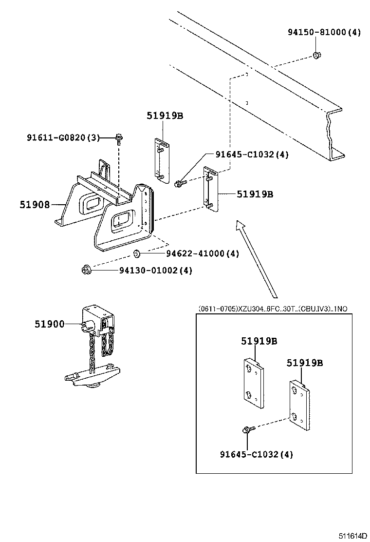  DYNA TOYOACE |  SPARE WHEEL CARRIER