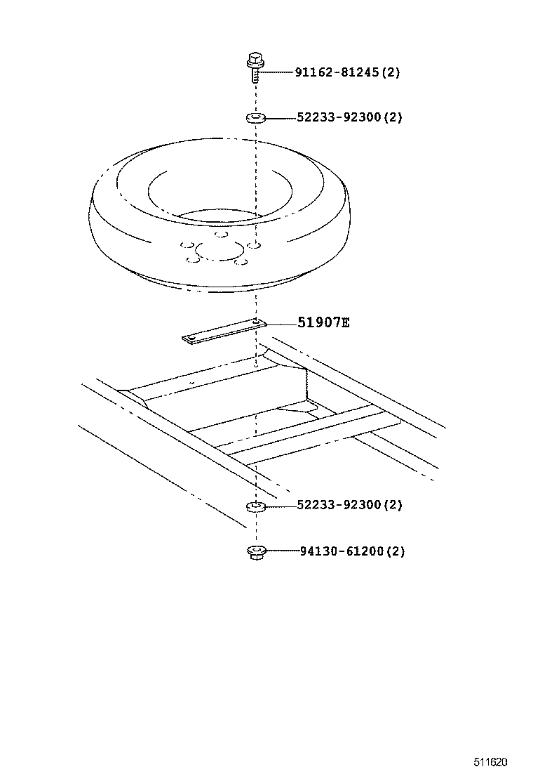  DYNA TOYOACE |  SPARE WHEEL CARRIER
