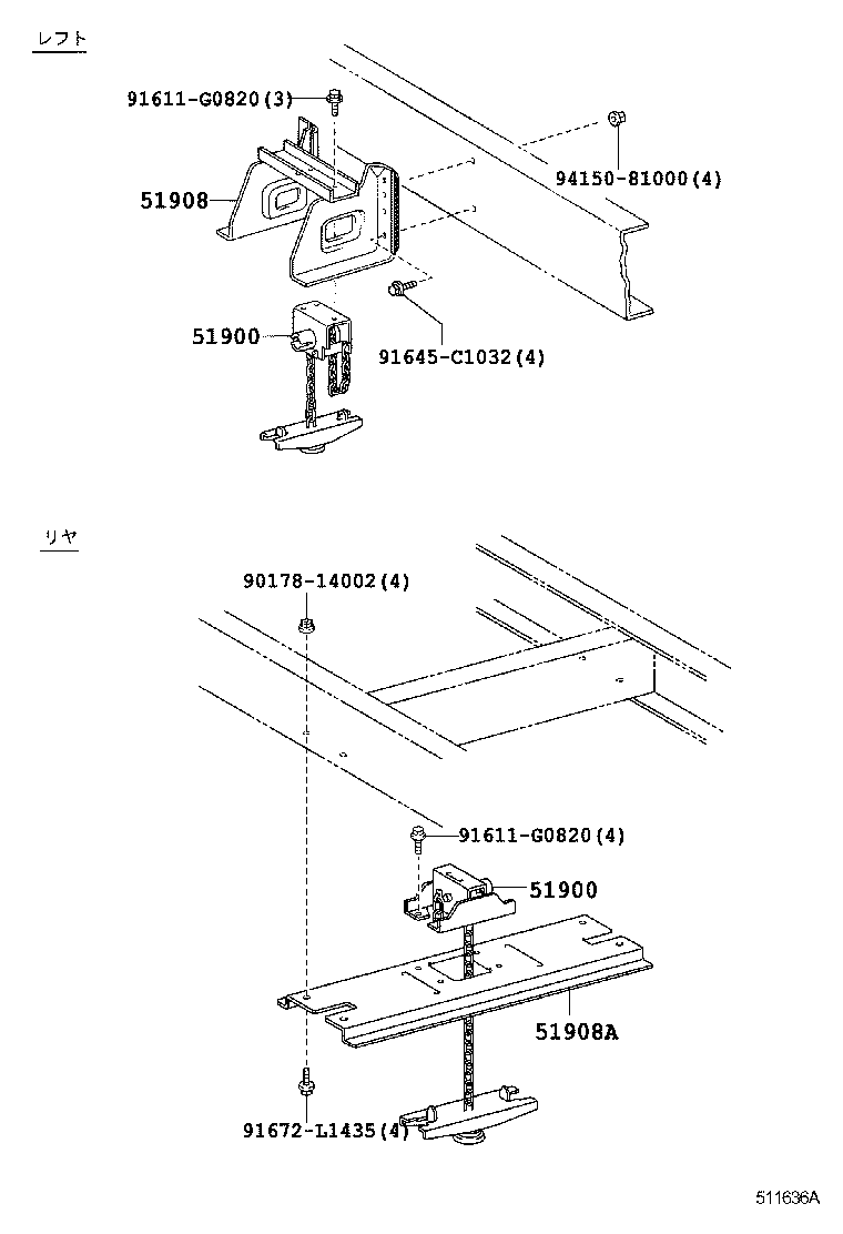  DYNA TOYOACE |  SPARE WHEEL CARRIER