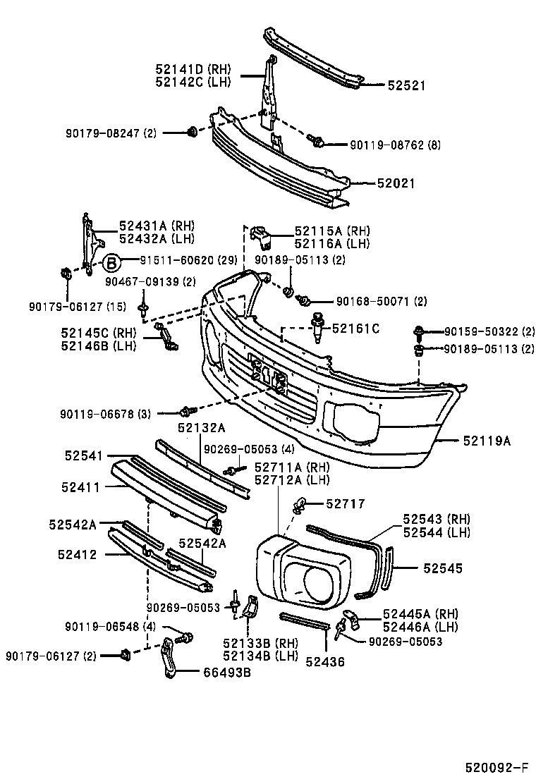  LITE TOWNACE NOAH V |  FRONT BUMPER BUMPER STAY