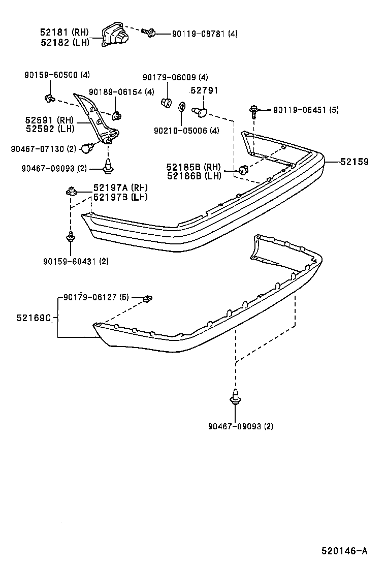  LEVIN TRUENO |  REAR BUMPER BUMPER STAY